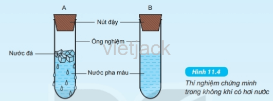 Chứng minh trong không khí có hơi nước