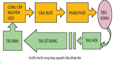 Trình bày sơ đồ chuỗi cung ứng nguyên liệu khép kín? Lấy ví dụ