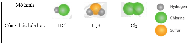 Viết công thức hóa học cho các chất được biểu diễn bằng những mô hình sau