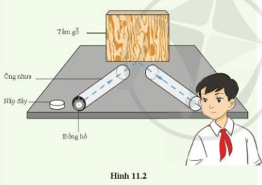 Bàn phẳng, đồng hồ (loại nhỏ, có phát ra tiếng “tích tắc”); hai đoạn ống nhựa giống nhau