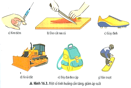 Việc tăng giảm áp suất trong các tình huống ở Hình 16.3 có những lợi ích gì