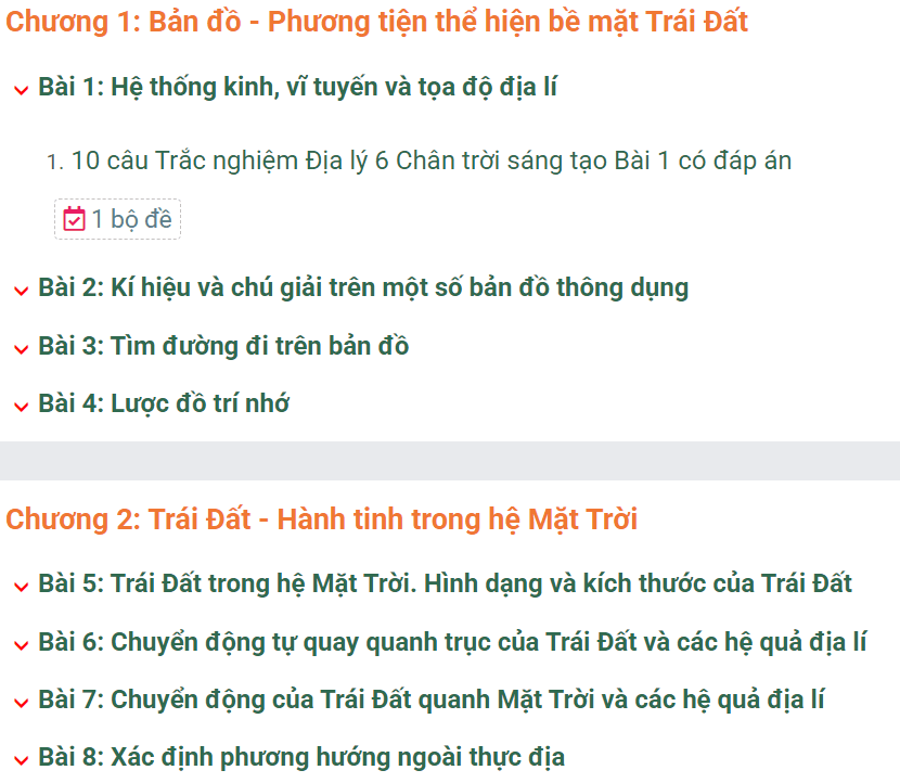 Học online Địa Lí 6 Chân trời sáng tạo (hiệu quả nhất)