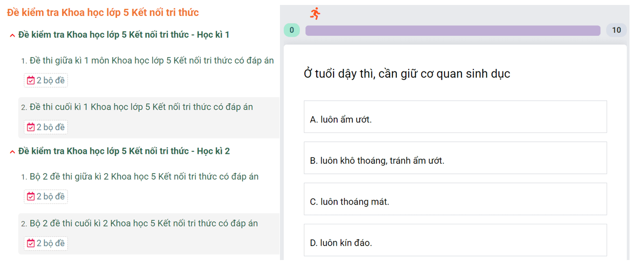 Học online Khoa học lớp 5 Kết nối tri thức (hiệu quả nhất)