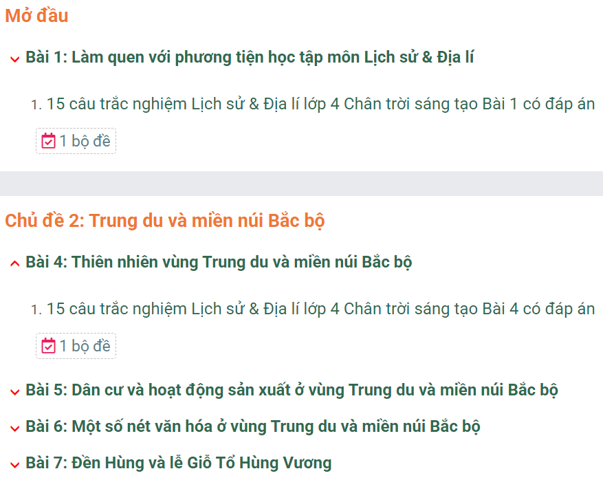 Học online Lịch Sử & Địa Lí lớp 4 Chân trời sáng tạo (hiệu quả nhất)