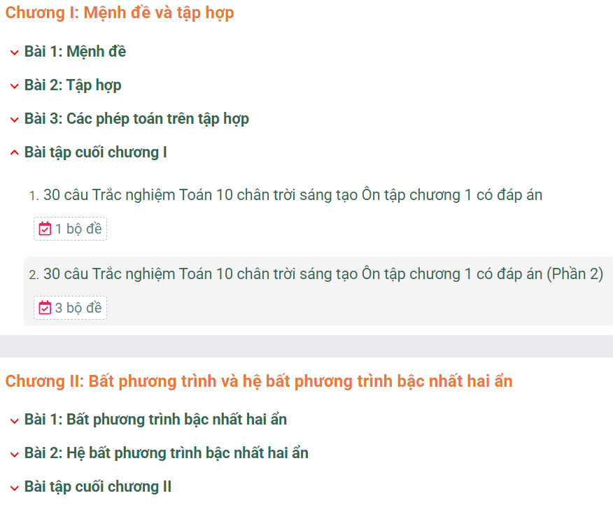 Học online Toán 10 Chân trời sáng tạo (hiệu quả nhất)