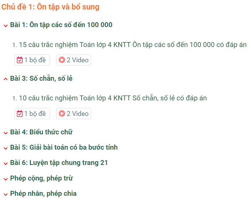 Học online Toán lớp 4 Kết nối tri thức (hiệu quả nhất)