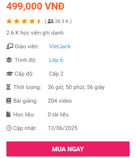 (Video) Khóa học online Toán 6 Kết nối tri thức (hay nhất)