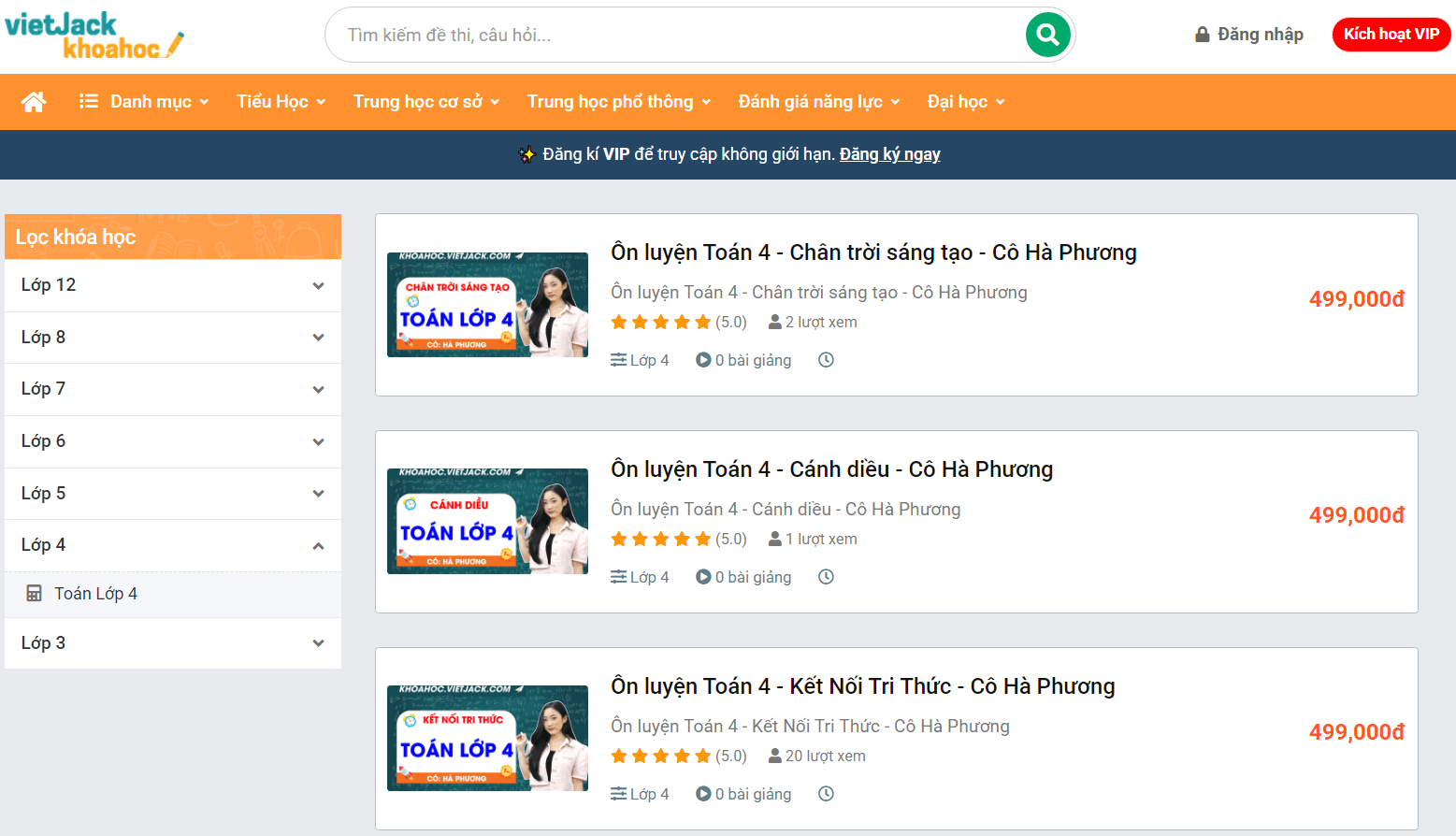 (Video) Khóa học online Toán lớp 4 Kết nối tri thức (hay nhất)
