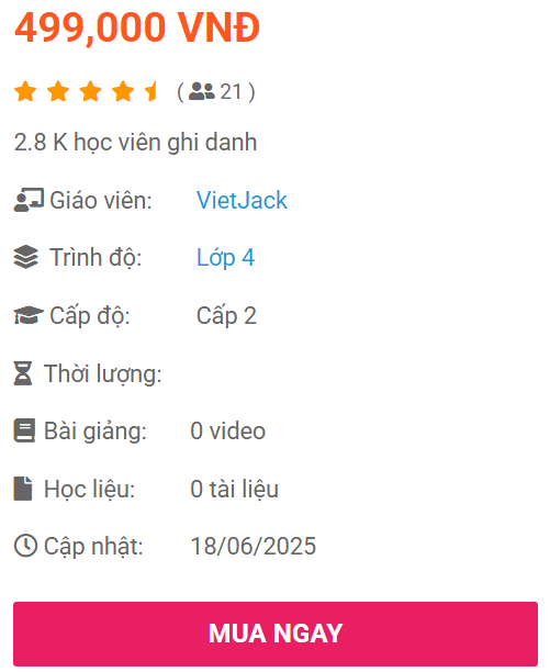 (Video) Khóa học online Toán lớp 4 Kết nối tri thức (hay nhất)