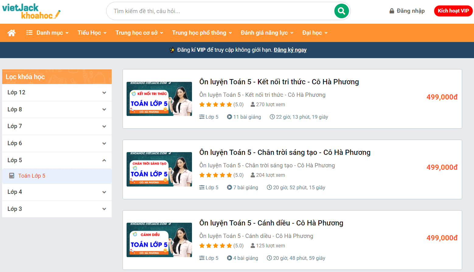 (Video) Khóa học online Toán lớp 5 Kết nối tri thức (hay nhất)