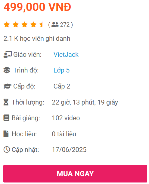 (Video) Khóa học online Toán lớp 5 Kết nối tri thức (hay nhất)
