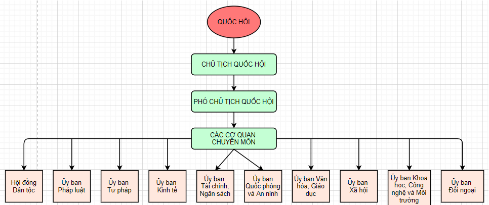 Em hãy nêu và vẽ sơ đồ cơ cấu tổ chức của Quốc hội. Hoạt động của Quốc hội