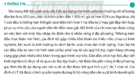 Nêu những đặc điểm và hiệu quả của mô hình hộ sản xuất kinh doanh trên