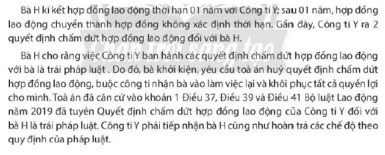 Pháp luật đã bảo vệ quyền và lợi ích hợp pháp đối với bà H như thế nào