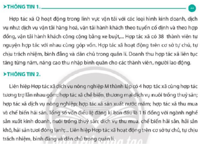 Hợp tác xã Q và Liên hiệp Hợp tác xã dịch vụ nông nghiệp M có những đặc điểm