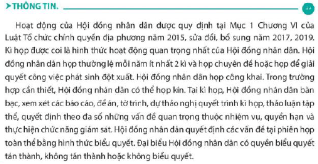 Hội đồng nhân dân hoạt động như thế nào