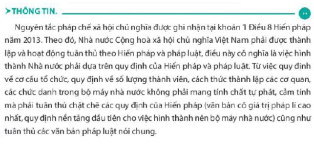 Theo em nguyên tắc pháp chế xã hội chủ nghĩa trong tổ chức và hoạt động