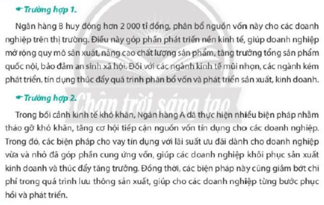 Vì sao tín dụng có thể đảm bảo nhu cầu về vốn cho các hoạt động sản xuất