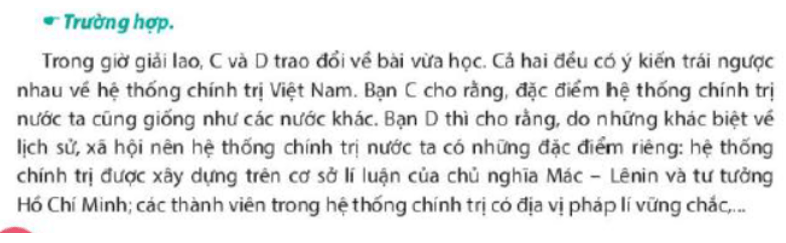 Em đồng tình với ý kiến của bạn C hay D