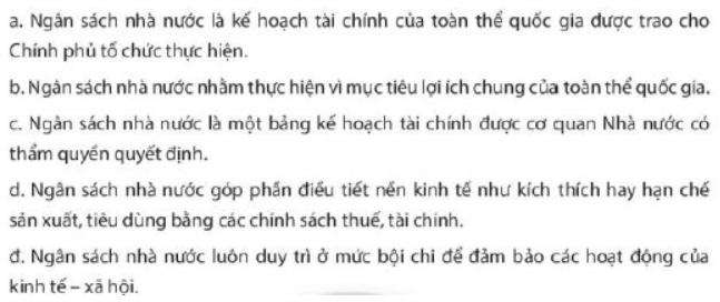 Ngân sách nhà nước là kế hoạch tài chính của toàn thể quốc gia