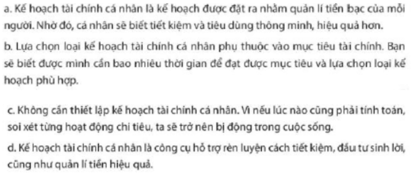 Kế hoạch tài chính cá nhân là kế hoạch được đặt ra nhằm quản lí tiền bạc