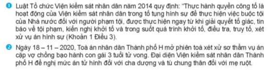 Từ các thông tin trên, em hãy cho biết Viện kiểm sát nhân dân thành phố H