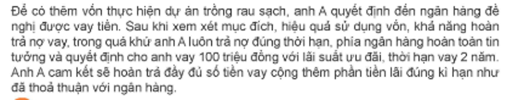 Nội dung quan hệ vay mượn giữa anh A và ngân hàng là gì?