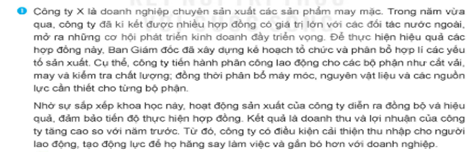Ban giám đốc X đã có quyết định phân bổ nguồn lực sản xuất
