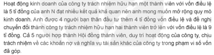 Công ty trách nhiệm hữu hạn một thành viên của anh N được chuyển đổi