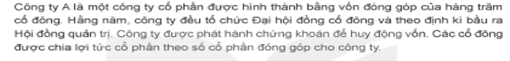 Công ty cổ phần A được hình thành như thế nào? Em hãy nêu phương thức hoạt động của công ty cổ phần