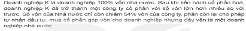 Em hãy phân tích số vốn của doanh nghiệp K trước và sau khi cổ phần hóa