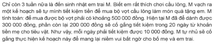 Kế hoạch tài chính cá nhân của M nhằm đạt mục tiêu gì