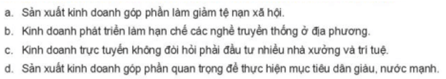 Em đồng tình hay không đồng tình với những ý kiến nào sau đây?