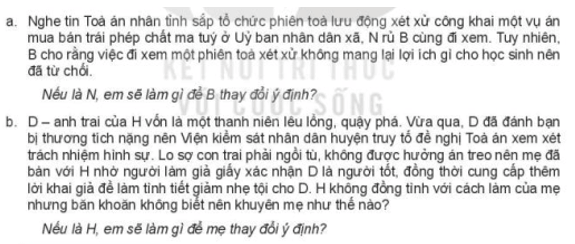 Xử lí tình huống Luyện tập 3 trang 145 Kinh tế và Pháp luật 10