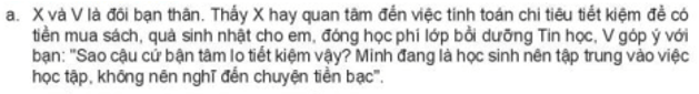 Nếu là X, em sẽ giải thích với V thế nào?