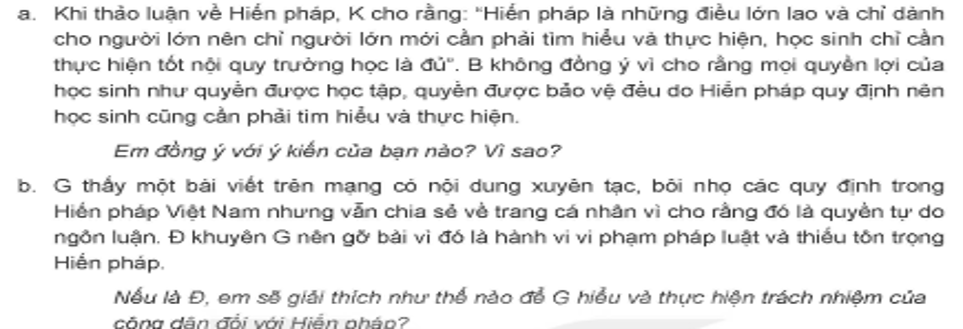 Em hãy đọc các tình huống sau để trả lời câu hỏi