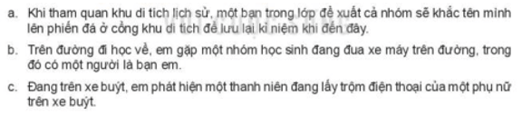 Em sẽ làm gì nếu gặp các tình huống sau?