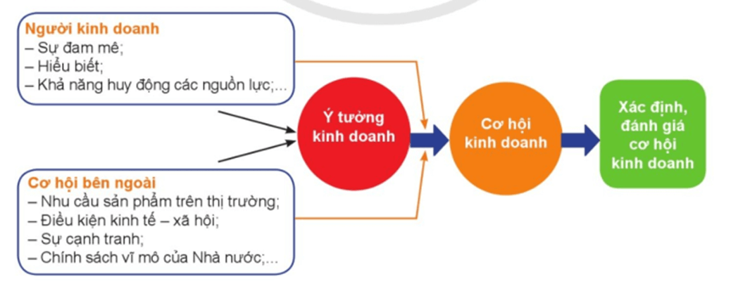 Em hãy mô tả việc xác định, đánh giá cơ hội kinh doanh được thể hiện qua thông tin