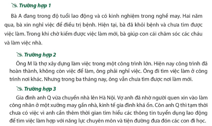 Em hãy nhận xét về khả năng tìm việc làm lí do chưa tìm được việc làm