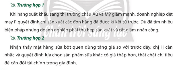 Doanh nghiệp dệt may P và chị H đã làm gì trước biến động của quan hệ cung - cầu?