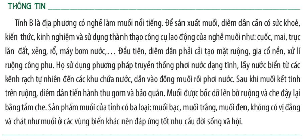 Theo em, để sản xuất muối, diêm dân cần có những yếu tố nào?