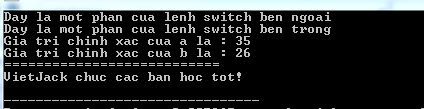 Lồng lệnh Switch trong C