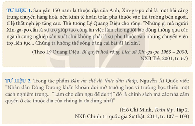 Khai thác tư liệu tư liệu 1 và 2 tr40 nêu những ảnh hưởng của chế độ thực dân đối với các nước Đông Nam Á