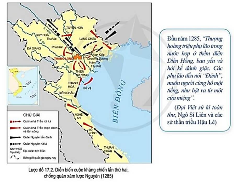 Đọc thông tin, tư liệu và quan sát lược đồ 17.2, bảng 17, hãy: Tóm tắt diễn biến