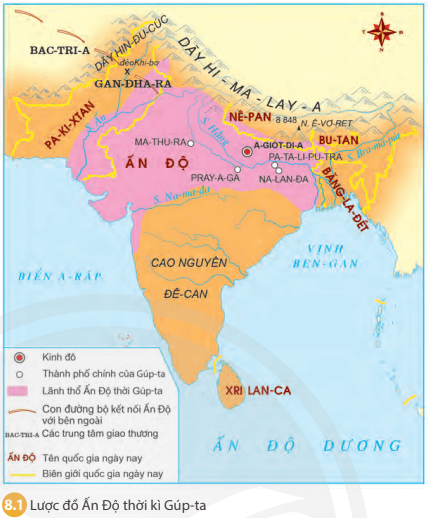 Lý thuyết Lịch Sử 7 Chân trời sáng tạo Bài 8: Vương triều Gúp-ta