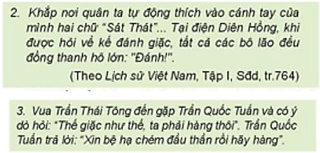 Khai thác tư liệu 2 và 3, em hãy chỉ ra điểm chung về tinh thần chiến đấu