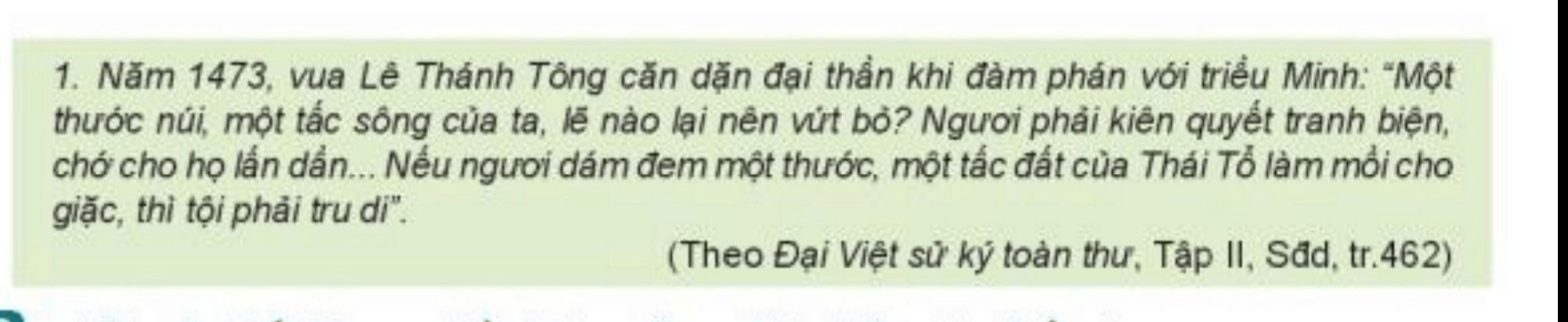 Tư liệu 1 thể hiển quyết tâm bảo vệ chủ quyền lãnh thổ của nhà Lê Sơ