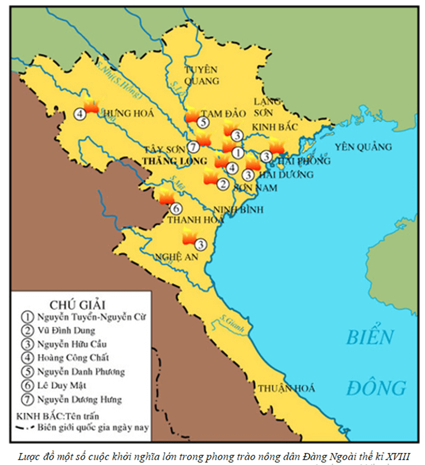 Lý thuyết Lịch Sử 8 Kết nối tri thức Bài 7: Khởi nghĩa nông dân ở đàng ngoài thế kỉ XVIII