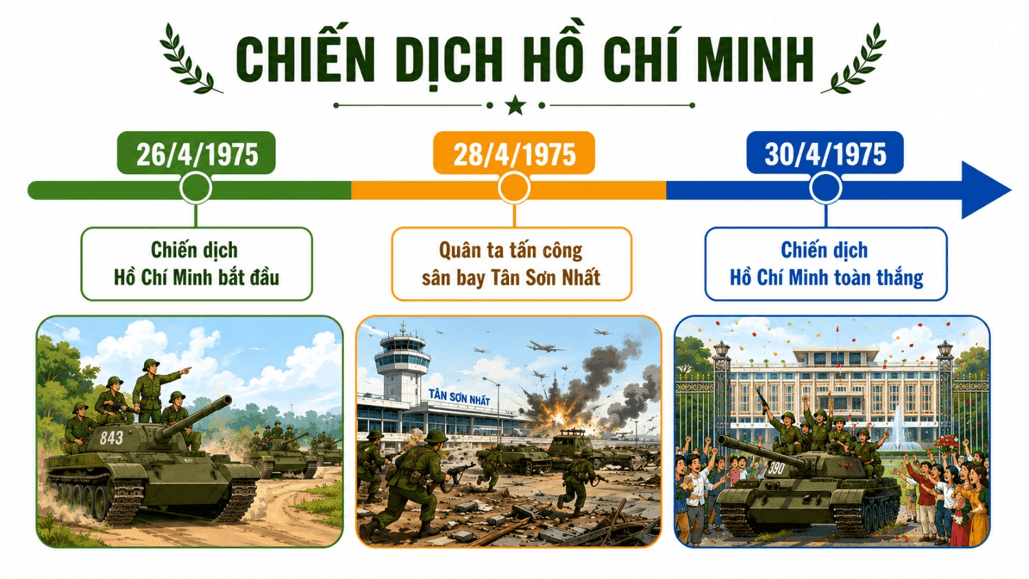 Lịch Sử và Địa Lí lớp 5 Kết nối tri thức Bài 16: Chiến dịch Hồ Chí Minh năm 1975