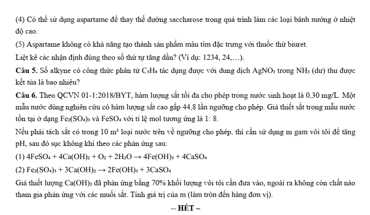 Đề thi thử Hóa Tốt nghiệp THPT 2025-2026 Sở Thanh Hóa (Lần 2)
